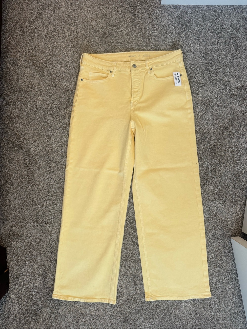 Old Navy Pale Yellow Wide-Leg Jeans